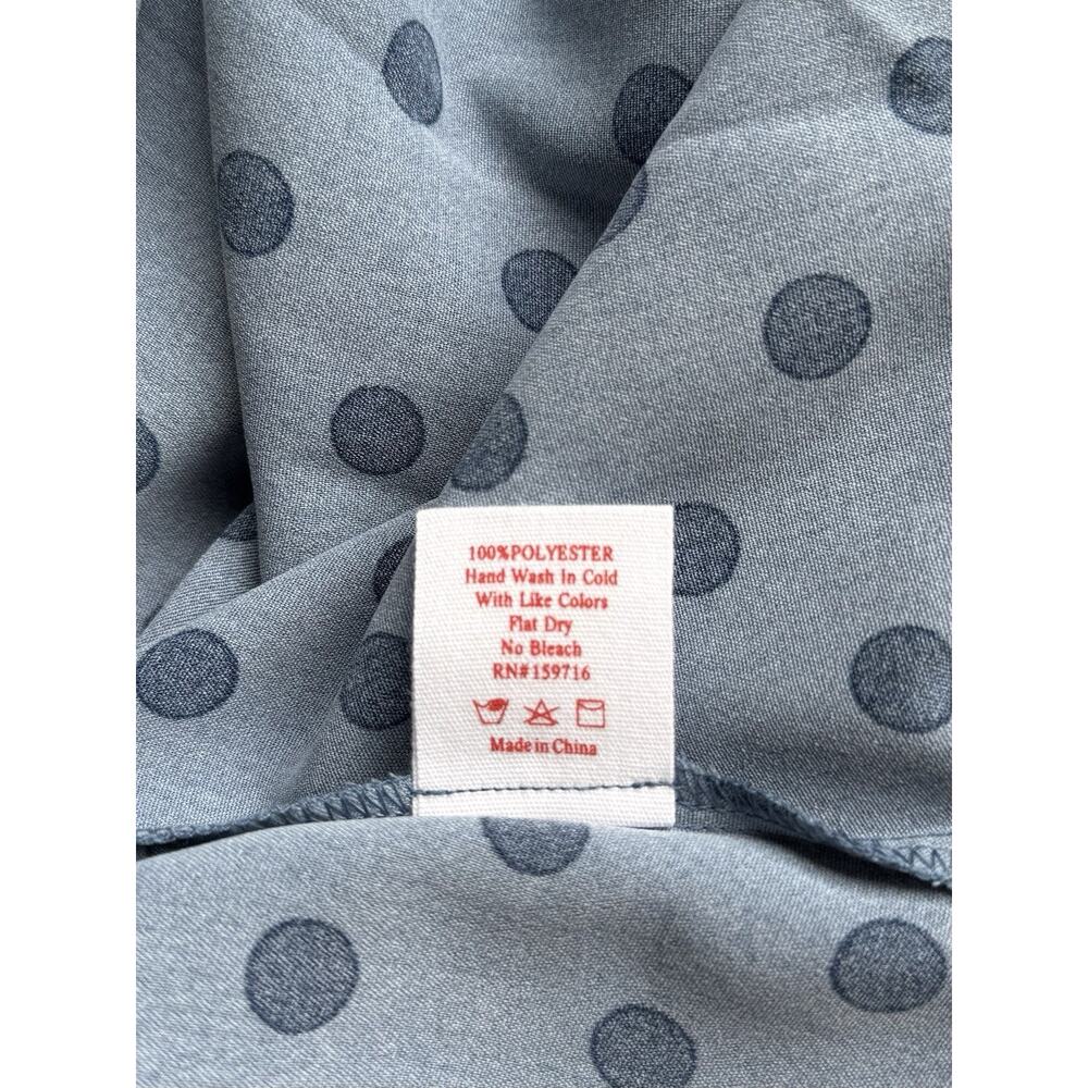 NWT Lisa Says Gah Oxford Dot Ruched Midi Dress Blue Polka Dot XS - Picture 11 of 11
